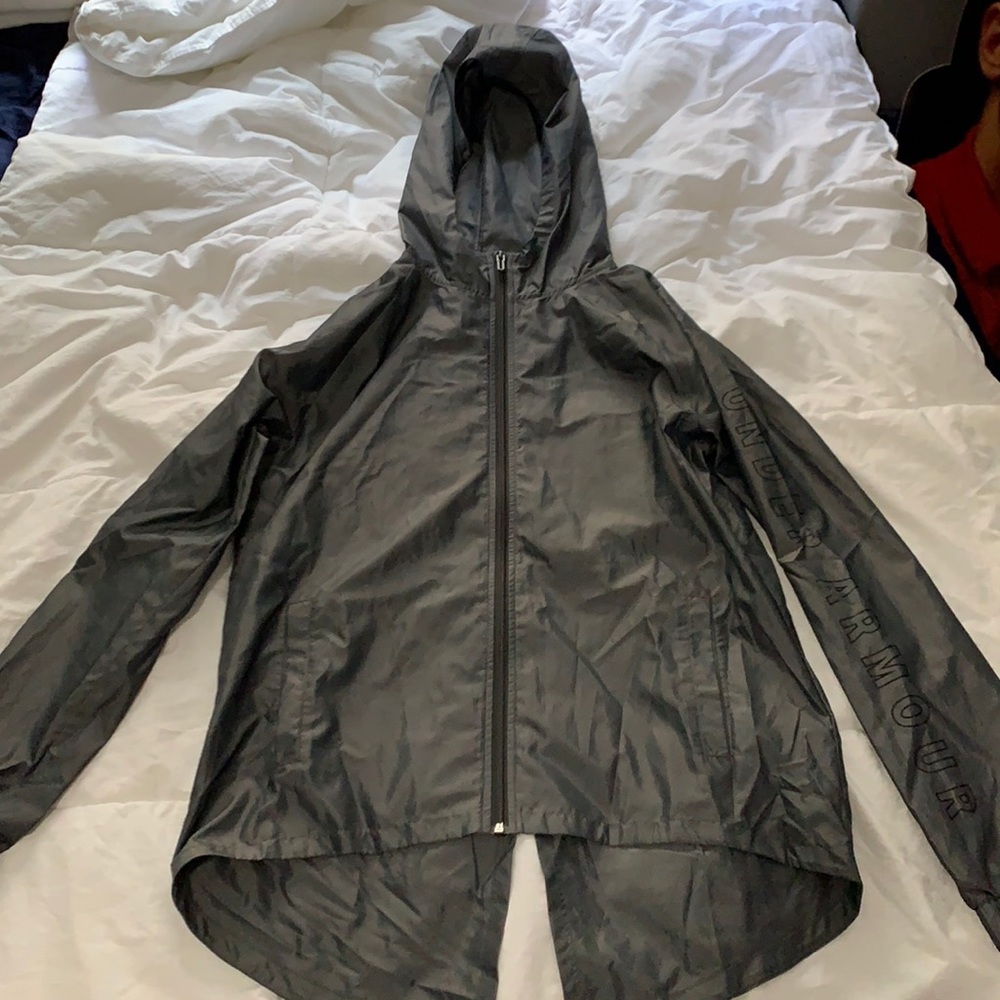 Dark grey under armour wind breaker